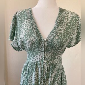 Mint green ditsy print dress